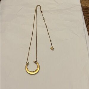 Stella & Dot Double Half Moon Gold Tone Long Necklace